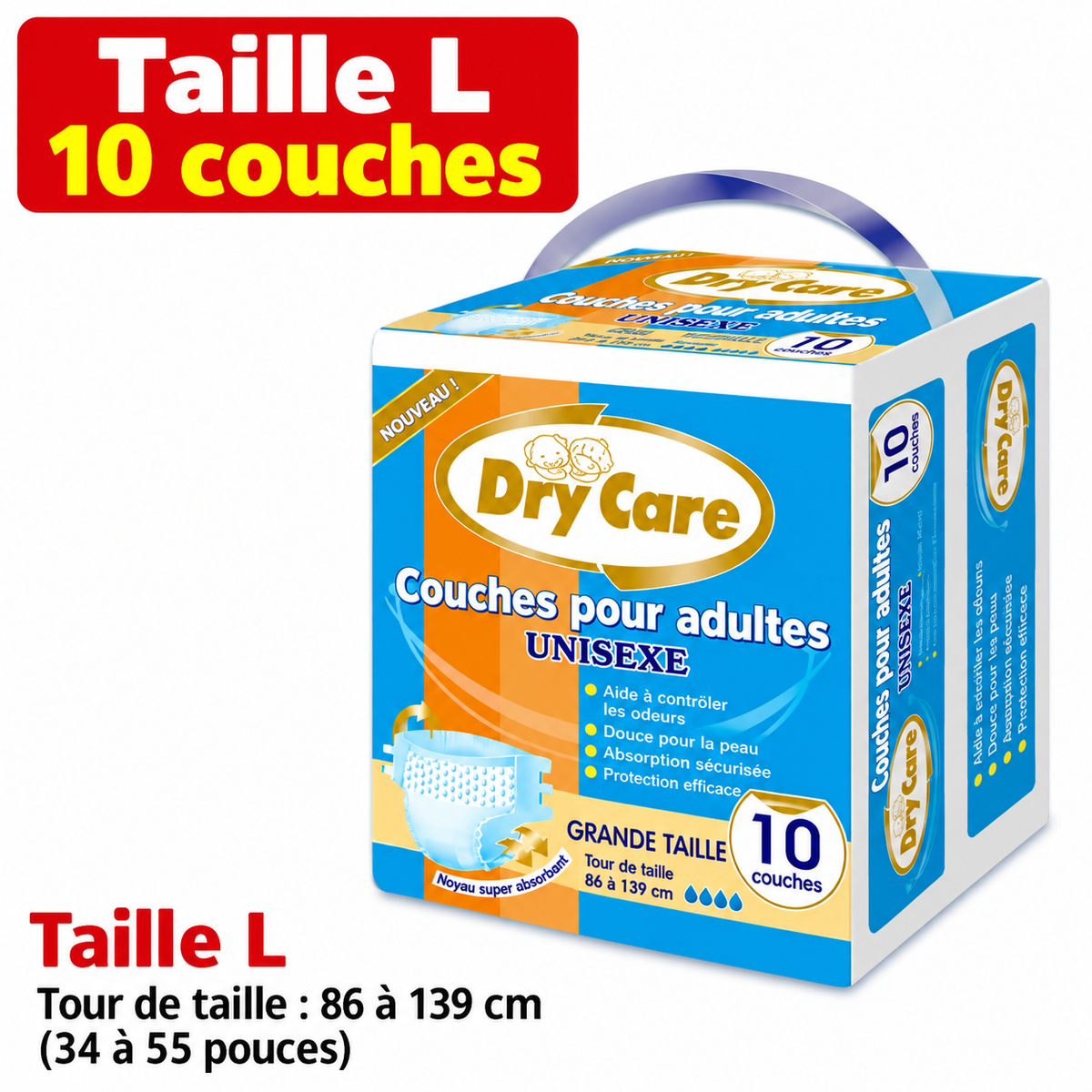 Couches-culottes jetables pour adultes – 20 pièces, ultra-absorbantes, unisexes