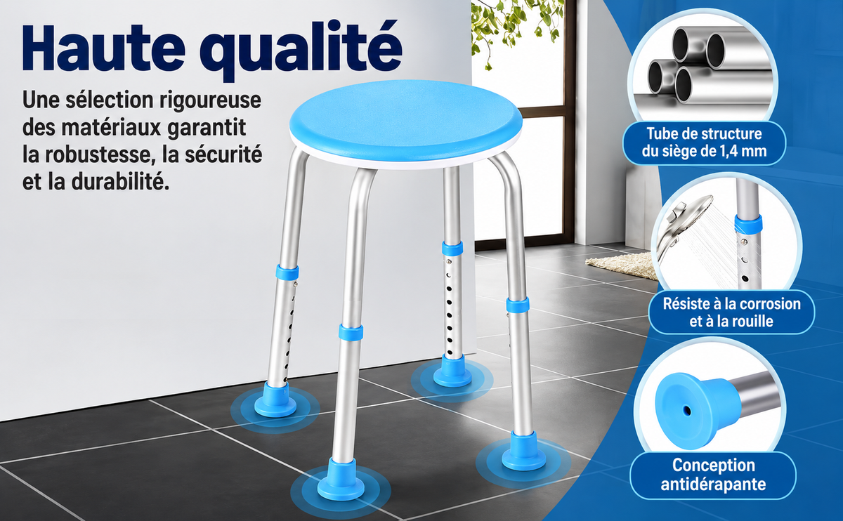 Tabouret de douche haute qualite