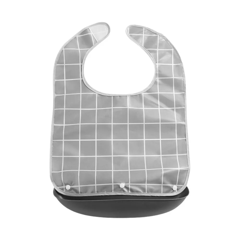 bavoir gris carreaux